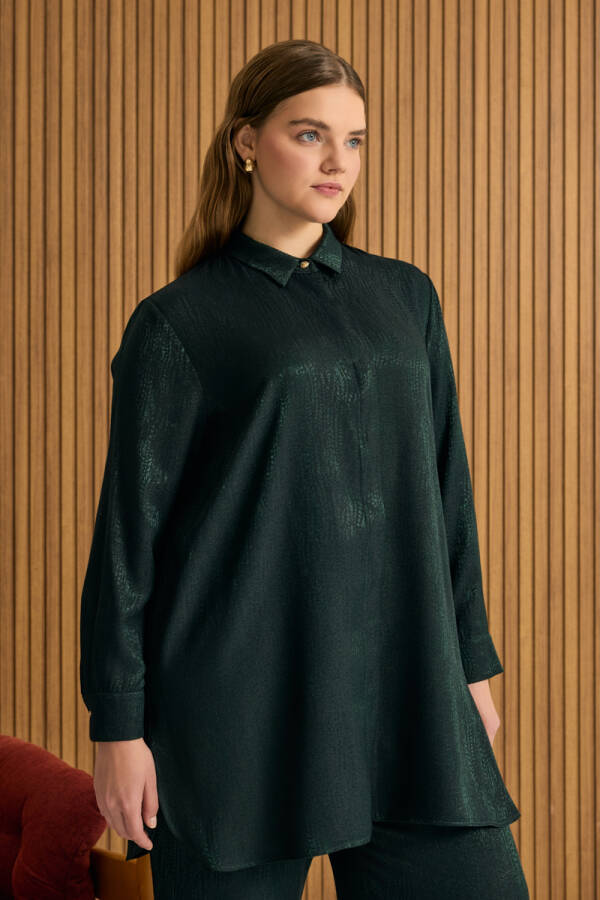 Yeşil Dokulu Kumaş Viscon Takım - 3