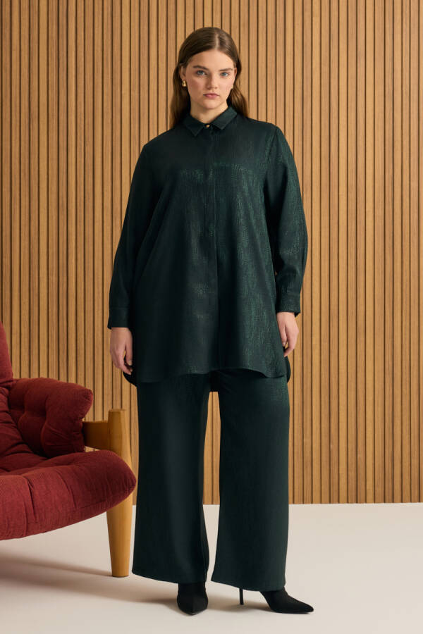 Yeşil Dokulu Kumaş Viscon Takım - Aker