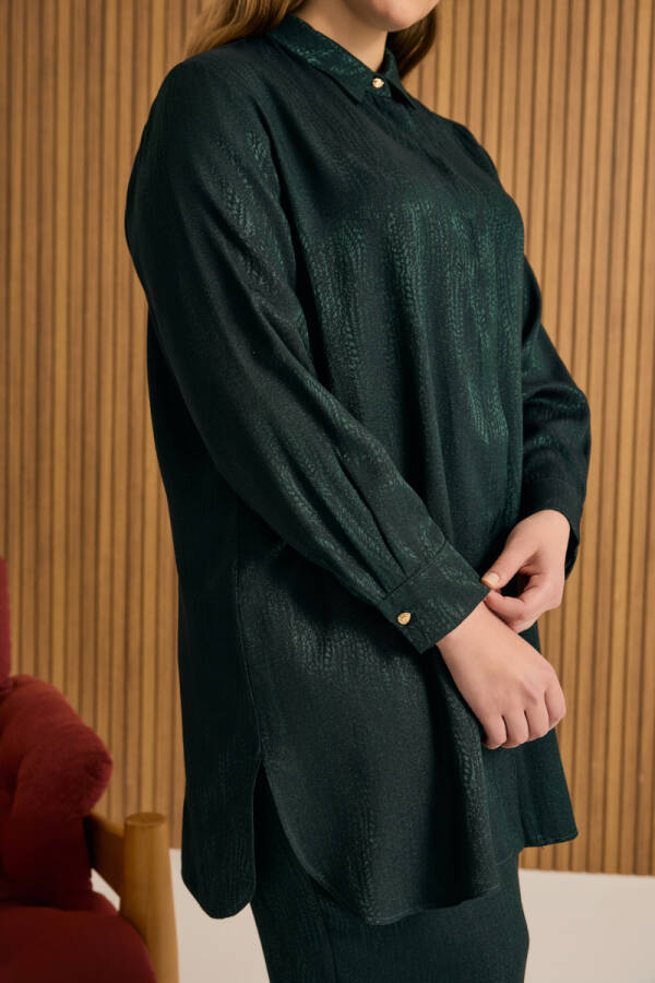 Yeşil Dokulu Kumaş Viscon Takım - 4