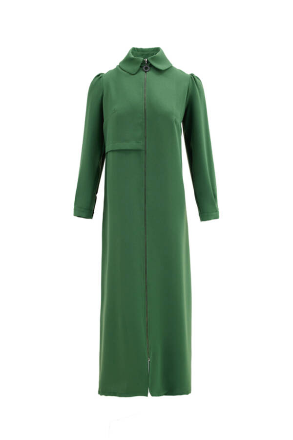 Yeşil Fermuarlı Ferace - Aker