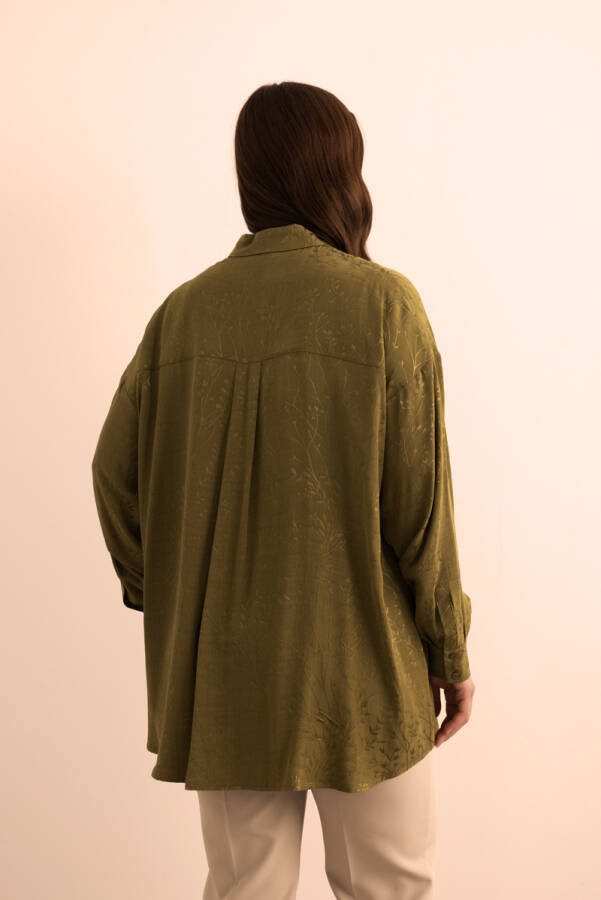 Yeşil Jakar Desenli Viscon Tunik - 7