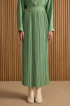 Yeşil Kırışık Piliseli Etek - 4