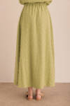 Yeşil Kumaşı Püskül Detaylı Astarlı Etek - 6