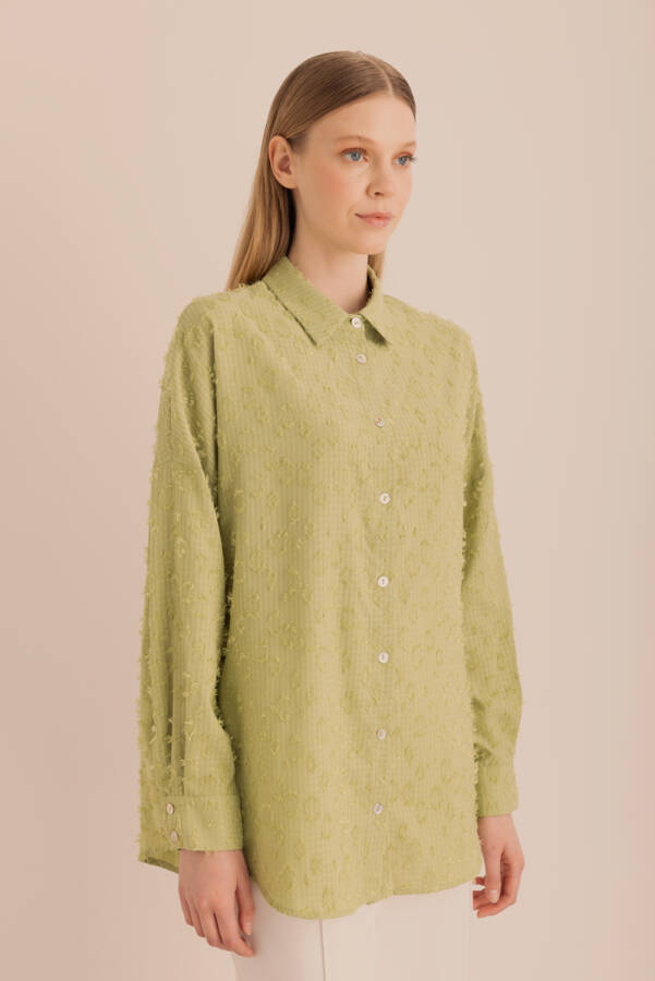 Yeşil Kumaşı Püskül Detaylı Tunik - 5