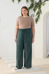 Yeşil Lastikli Detaylı Rahat Kalıp Pantolon Etek - 2