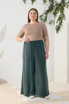 Yeşil Lastikli Detaylı Rahat Kalıp Pantolon Etek - 3
