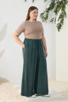 Yeşil Lastikli Detaylı Rahat Kalıp Pantolon Etek - 4