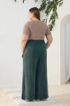 Yeşil Lastikli Detaylı Rahat Kalıp Pantolon Etek - 6