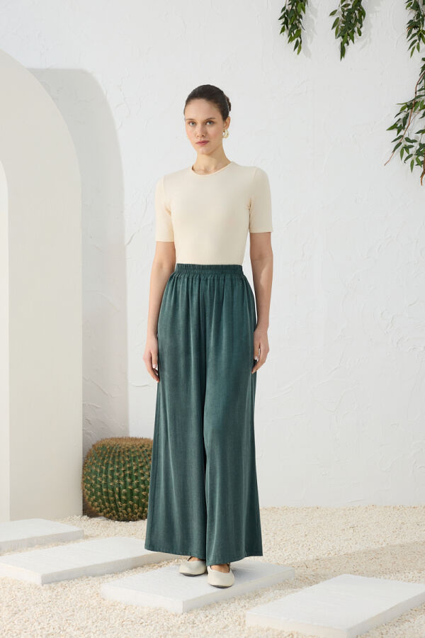 Yeşil Lastikli Pantolon Etek - Aker (1)