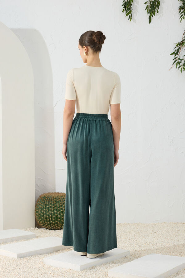 Yeşil Lastikli Pantolon Etek - 7
