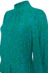 Yeşil Leopar Desen Katlı Elbise - 2
