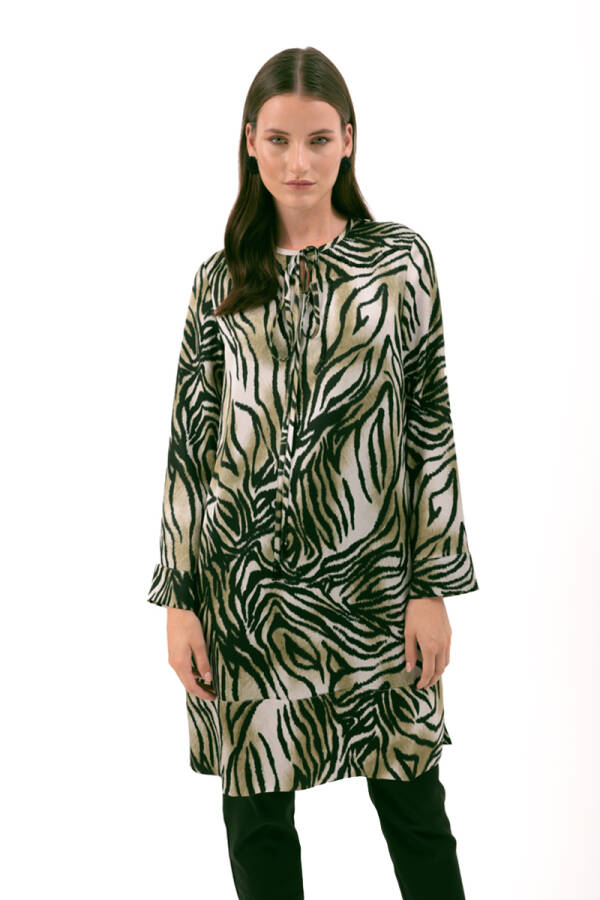 Yeşil Leopar Desenli Tunik - Aker (1)