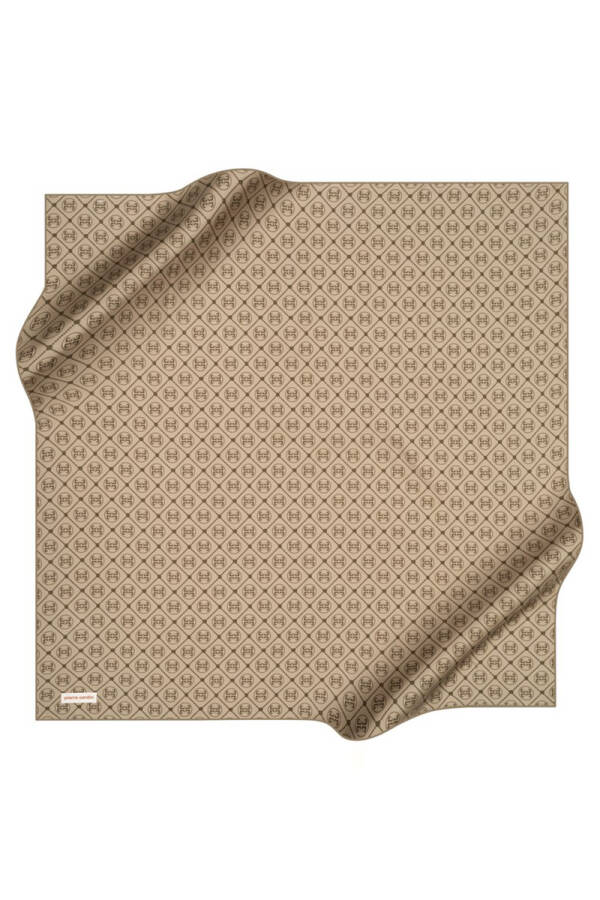 Logo Desenli 90X90 Pierre Cardin Krep Saten Eşarp - 1