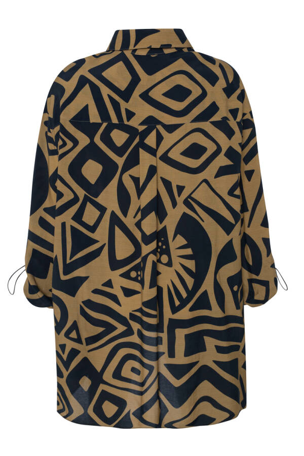 Yeşil Rahat Kesim Desenli Kısa Tunik - 2