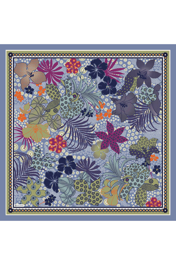 Çiçek Desenli Soft Touch Eşarp - Aker