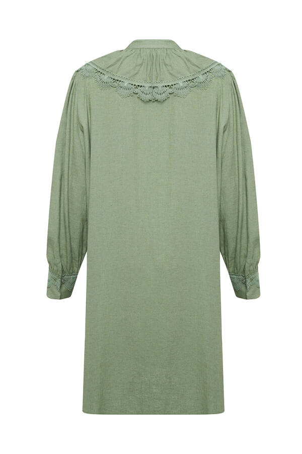 Yeşil Yakası Dantelli Tunik - 3