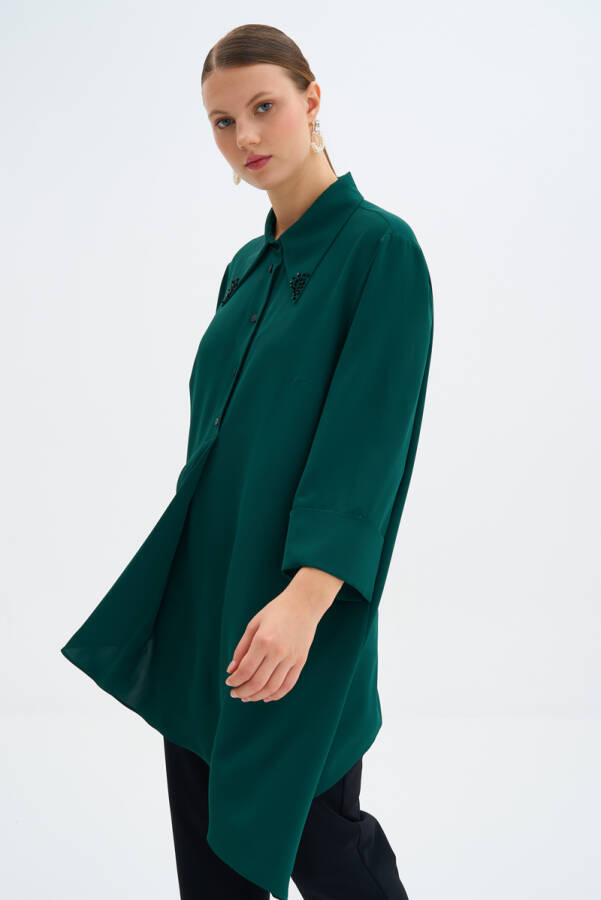 Yeşil Yakası İşleme Detaylı Tunik - Aker (1)