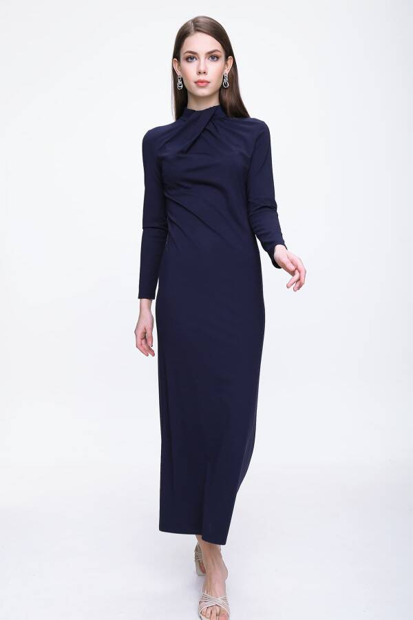 Lacivert Z41420703 ELBİSE - 4