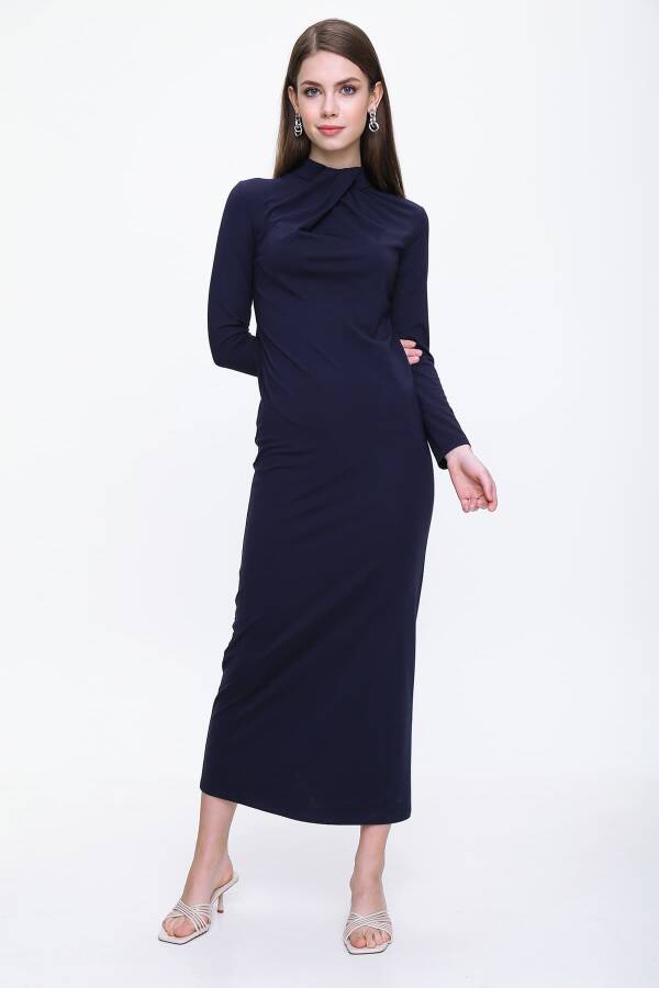 Lacivert Z41420703 ELBİSE - 6
