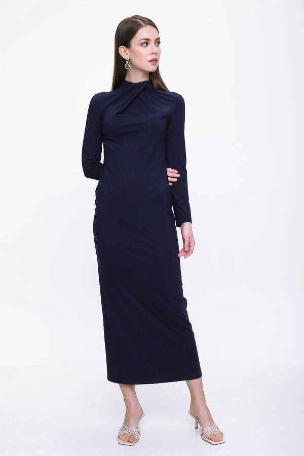 Lacivert Z41420703 ELBİSE - 7