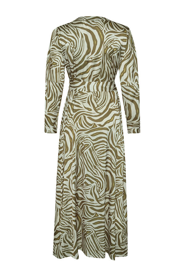 Yeşil Zebra Desen Elbise - 3