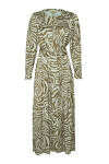 Yeşil Zebra Desen Elbise - 1