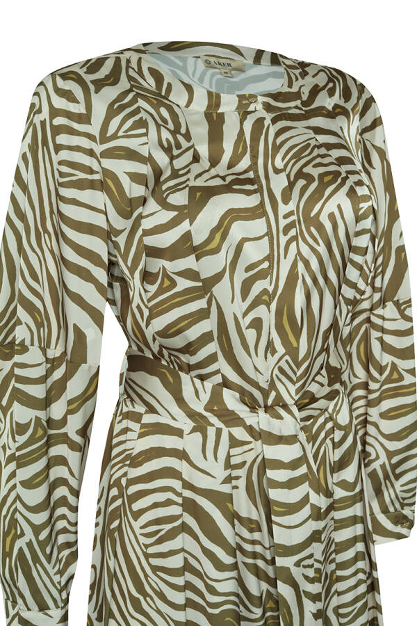 Yeşil Zebra Desen Elbise - 2