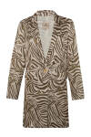 Yeşil Zebra Desen Saten Ceket - 1