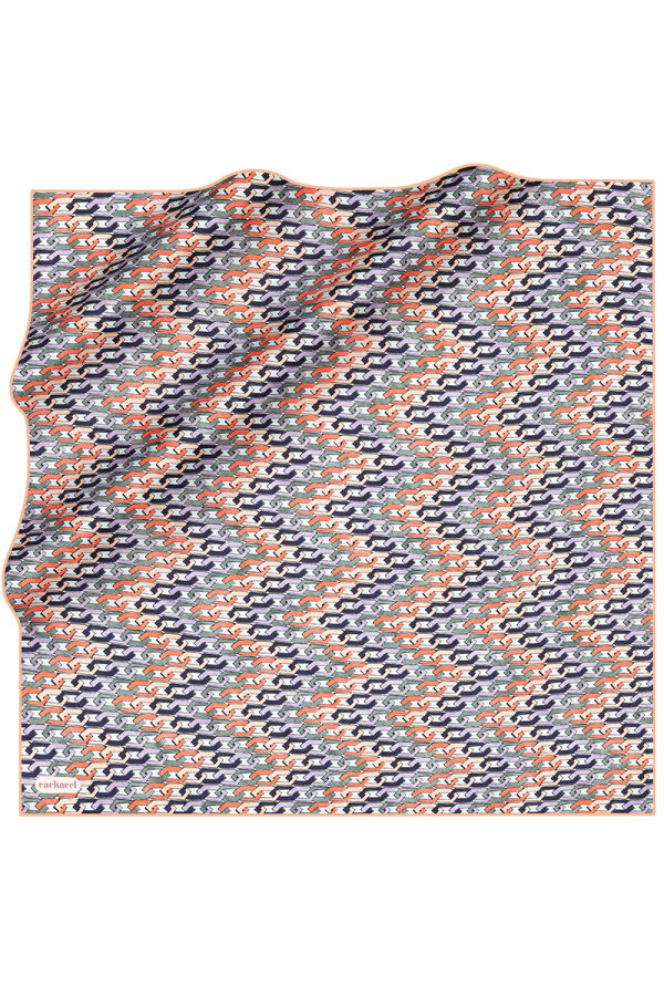 Turuncu 90X90 İpek Twill Eşarp - 1