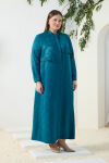 Zümrüt Asimetrik Rüzgarlı Ferace - 2