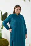 Zümrüt Asimetrik Rüzgarlı Ferace - 3