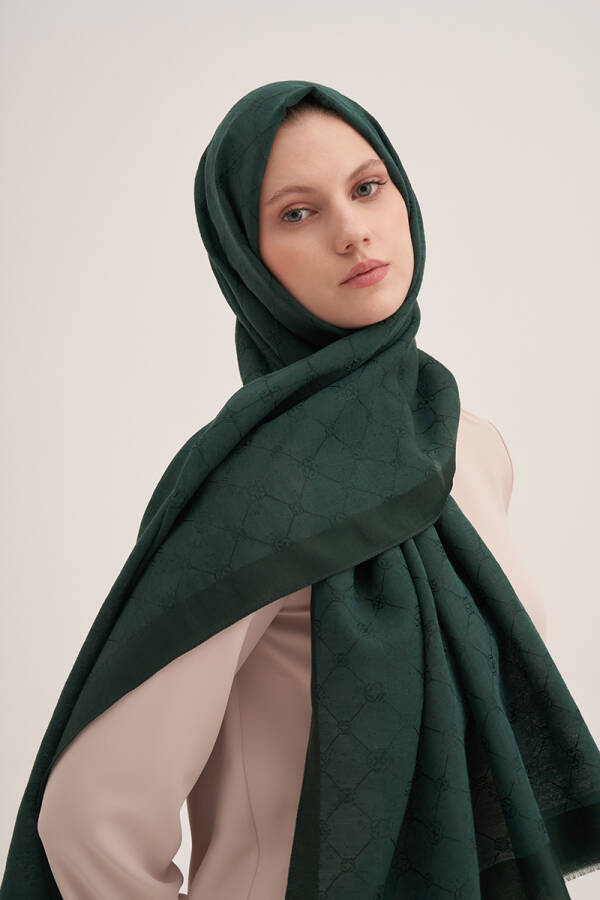 Zümrüt Yeşili 70X190 CM Koza Şal - 1